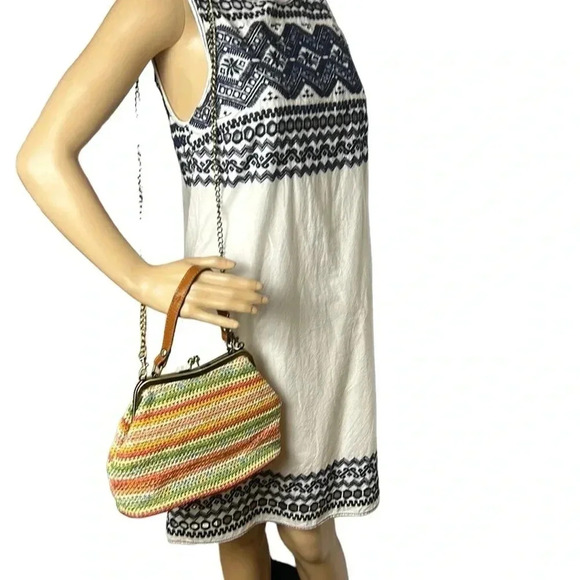 Patricia Nash satchel,purse,Laureana.Coral  multi Spanish ,woven,zig zag,boho - Picture 15 of 15